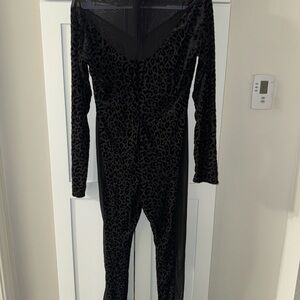 Chic Black Leopard Print Jumpsuit